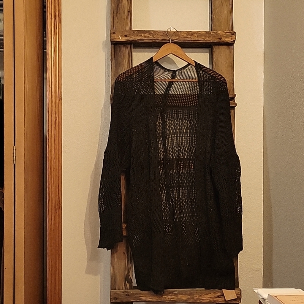knit netted cardigan